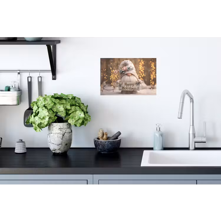 Kerst - Gnome - Bord - Kleurrijk Muursticker klein -keuken