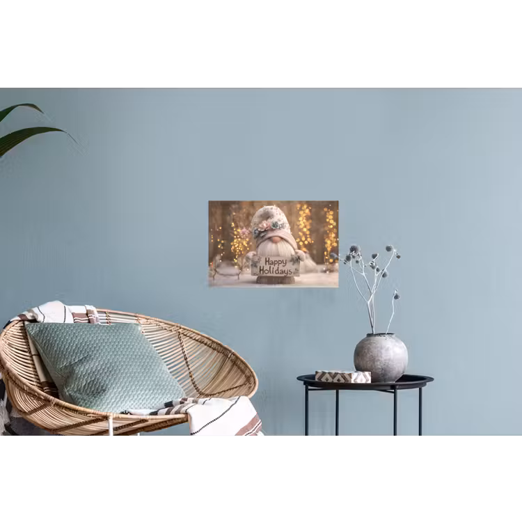 Kerst - Gnome - Bord - Kleurrijk Muursticker klein -plant