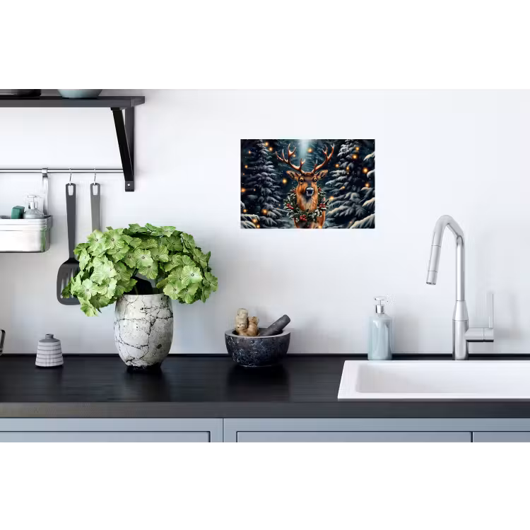 Kerst - Magie - Bos - Kleurrijk Muursticker klein -keuken