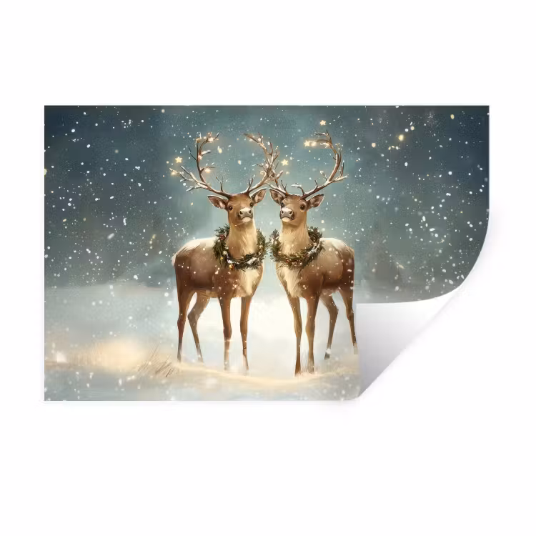 Kerstmagie - Winterwoud - Rendier Muursticker klein -3d