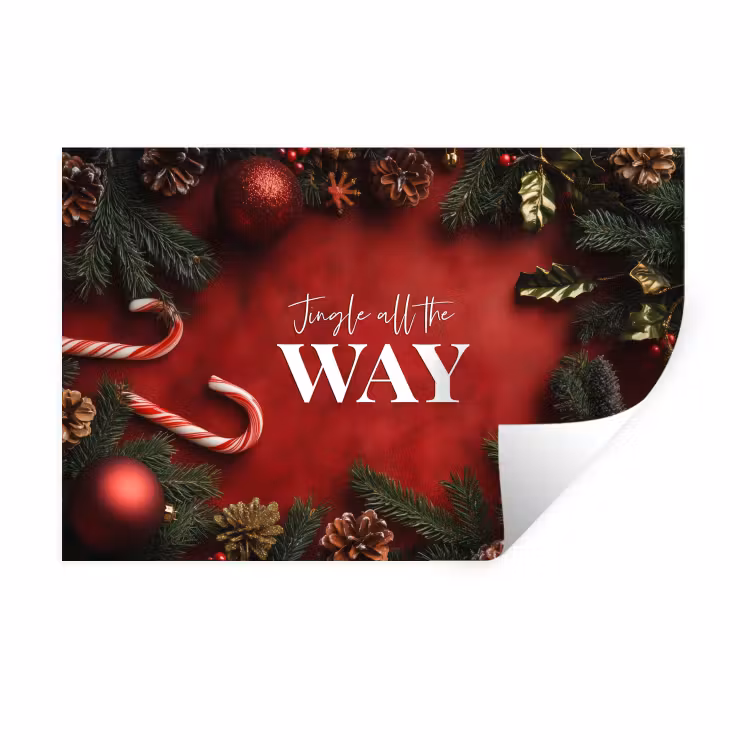 Kerst - Quote - Rood - Kerstballen Muursticker klein -3d