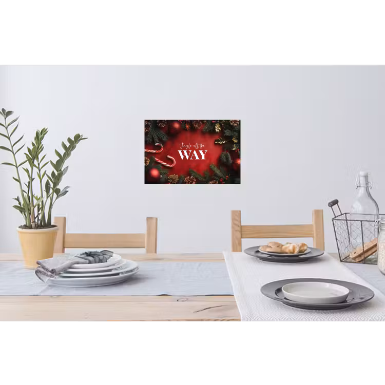 Kerst - Quote - Rood - Kerstballen Muursticker klein -eettafel