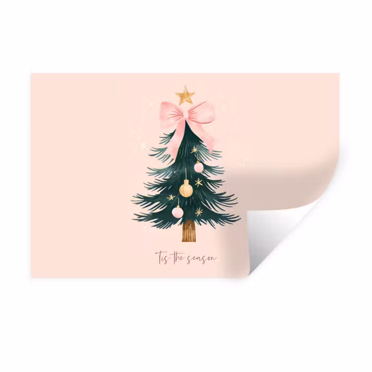 Christmas Season - Kerst - Kerstboom - Roze Muursticker klein -3d