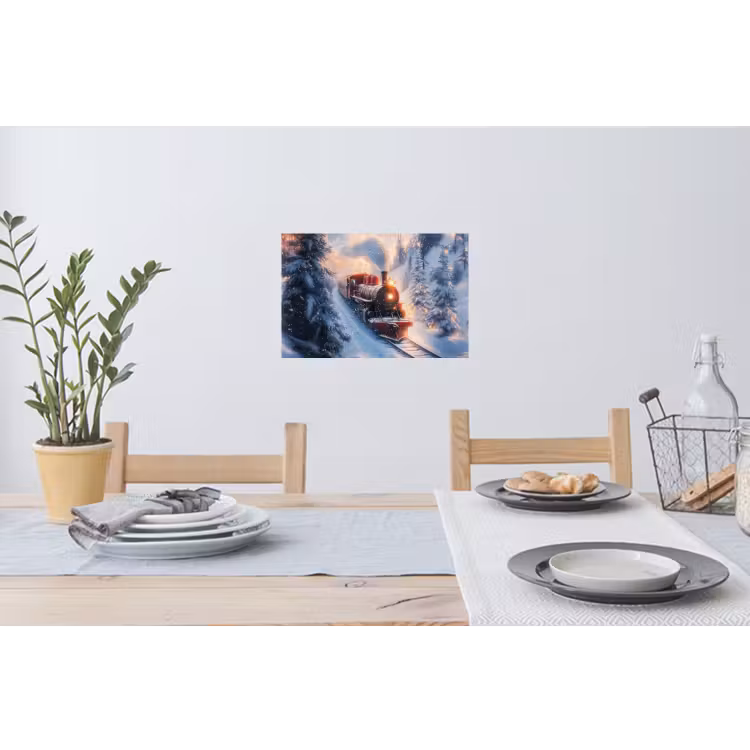 Kersttrein - Sneeuw - Winter - Kerst Muursticker klein -eettafel