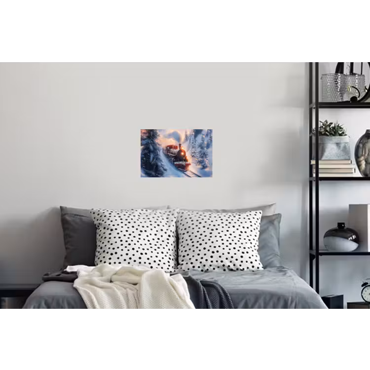 Kersttrein - Sneeuw - Winter - Kerst Muursticker klein -slaapkamer