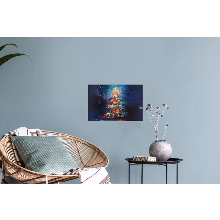 Kerstboom - Kerst - Abstract - Kleurrijk Muursticker klein -plant