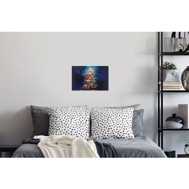 Kerstboom - Kerst - Abstract - Kleurrijk Muursticker klein -slaapkamer