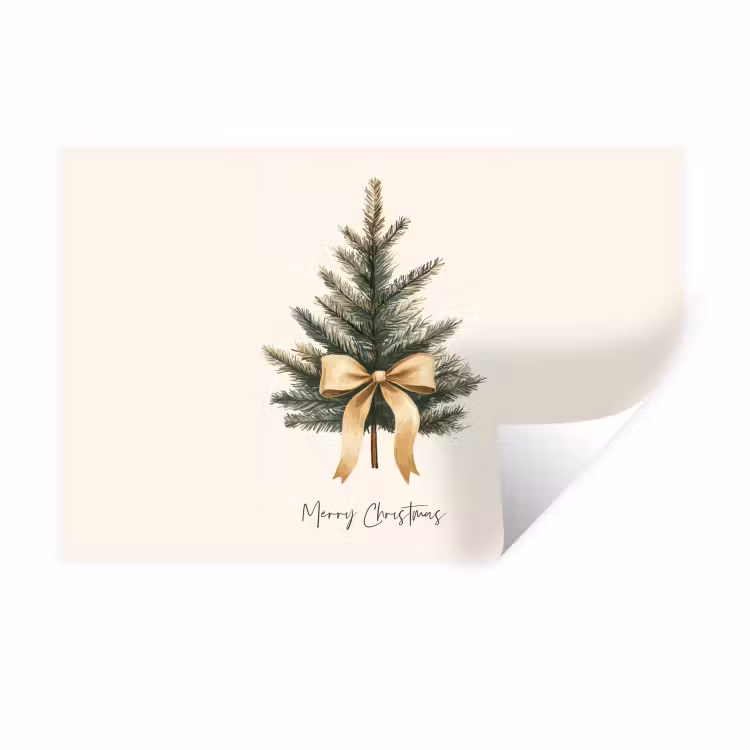 Kerstboom - Kerst - Merry Christmas - Beige Muursticker klein -3d