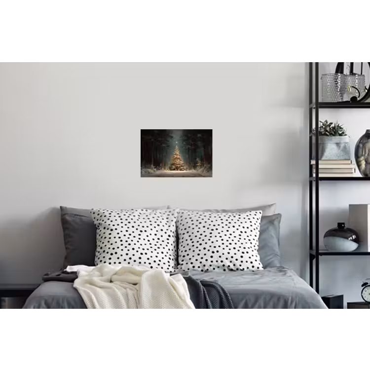 Kerstboom - Bos - Sneeuw - meerkleurig Muursticker klein -slaapkamer