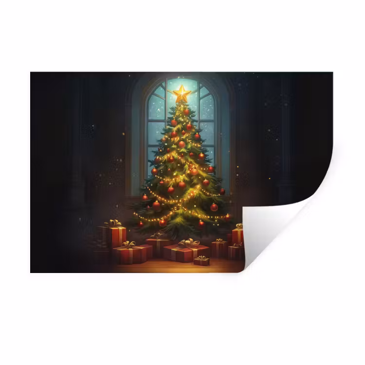 Kerstboom - Cadeau - Kerst - Winter Muursticker klein -3d
