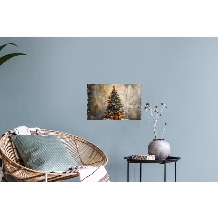Kerstboom - Vintage - Kerst - Cadeau Muursticker klein -plant