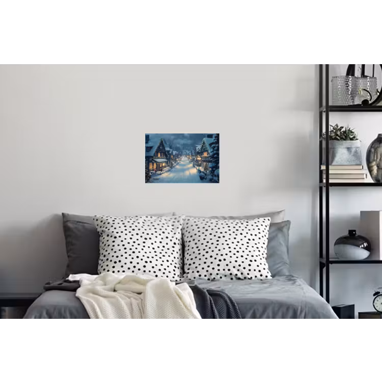 Kerstdorp - Kerst - Sneeuw - Winter Muursticker klein -slaapkamer