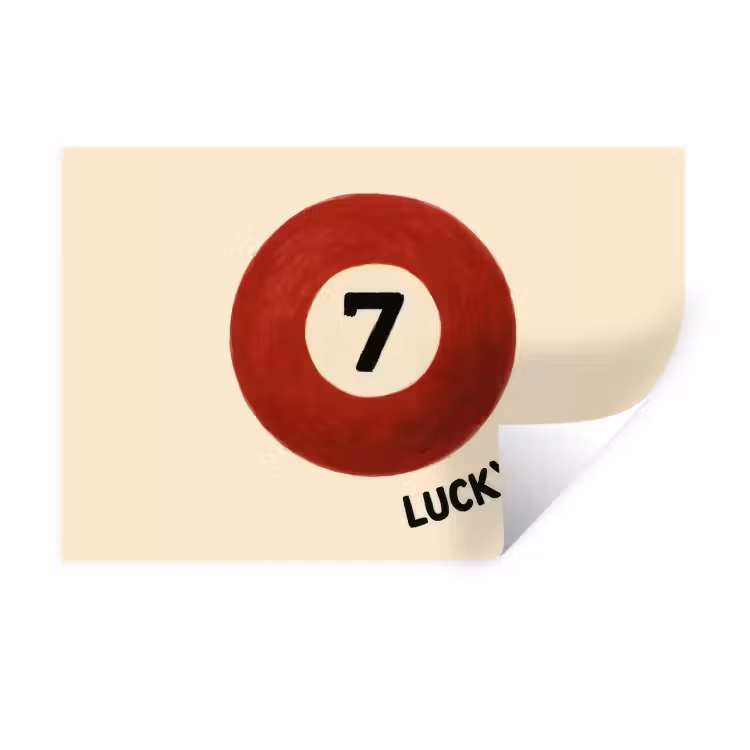 Cirkel - Zeven - Lucky - Rood Muursticker klein -3d