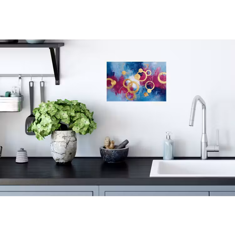 Cirkels - Goud - Abstract Muursticker klein -keuken