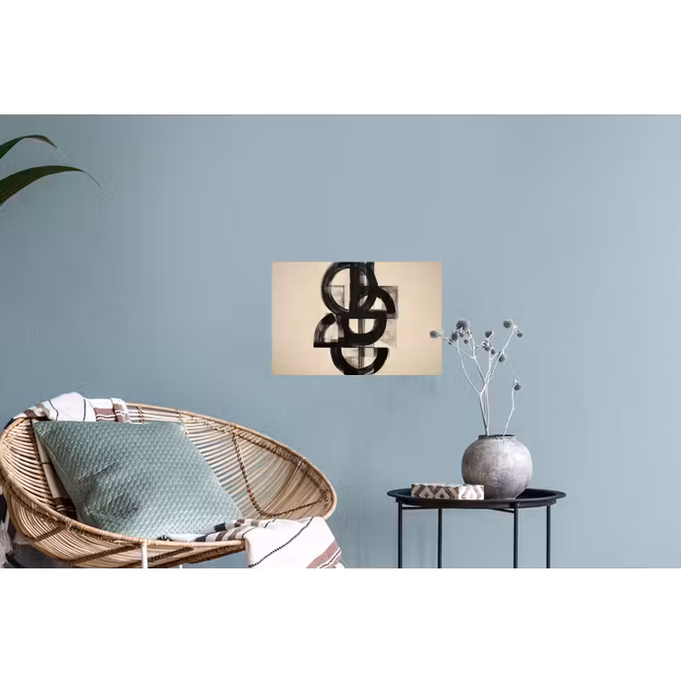 Cirkels - Lijnen - Vormen - Zwart Muursticker klein -plant