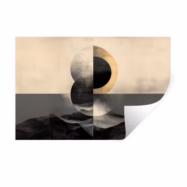 Cirkels - Schaduw - Abstract Muursticker klein -3d