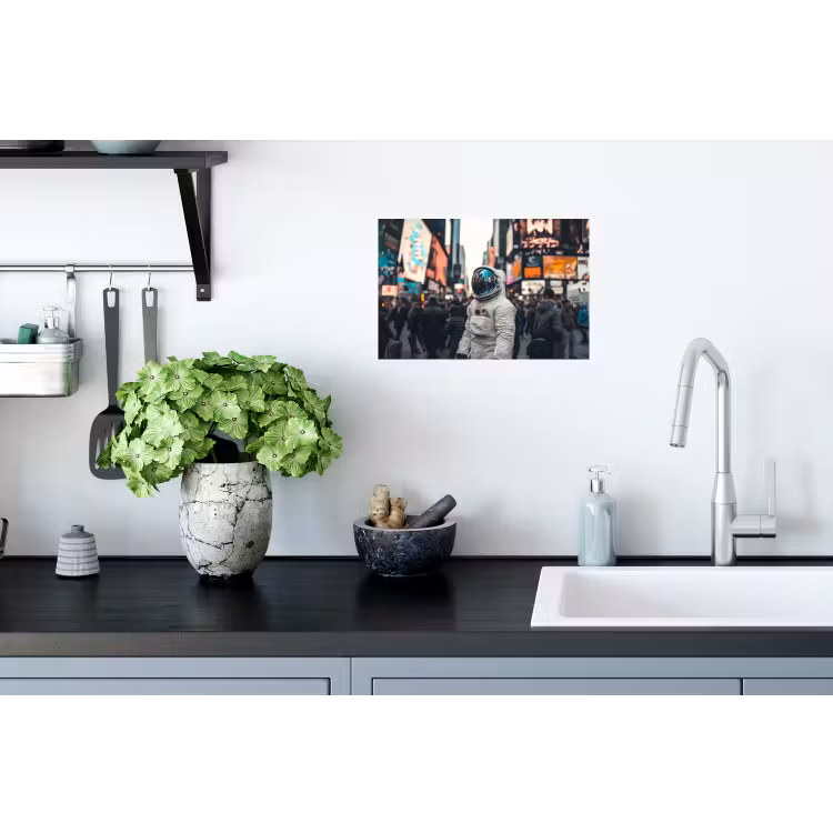 Stad - Mensen - Astronaut - Wit Muursticker klein -keuken