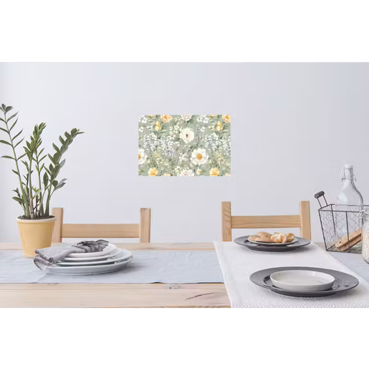 Klassiek - Bloemenpatroon - Kleurrijk Muursticker klein 286 -eettafel