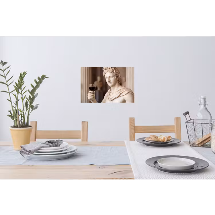 Klassiek - Marmer - Wijn Muursticker klein -eettafel