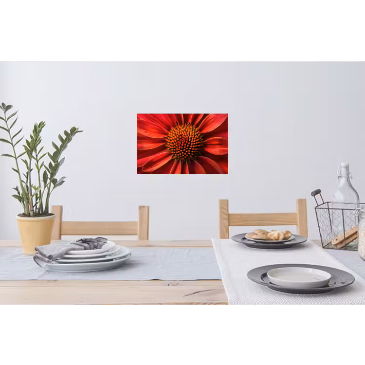 Close up - Bloem- Rood Muursticker klein -eettafel