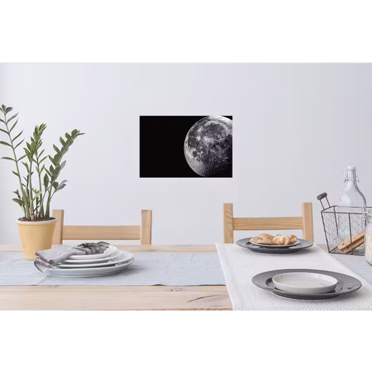 Close-up - Maan - Wit - Textuur Muursticker klein -eettafel