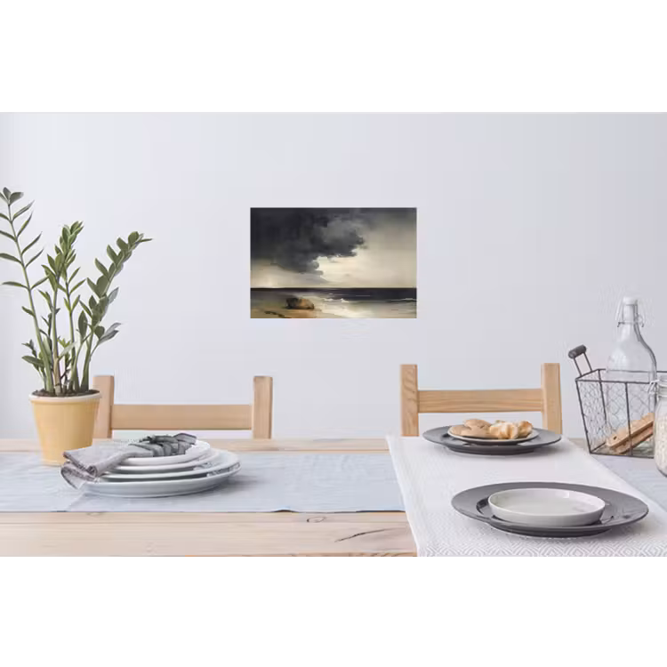 Kust - Golven - Rots - Storm Muursticker klein -eettafel