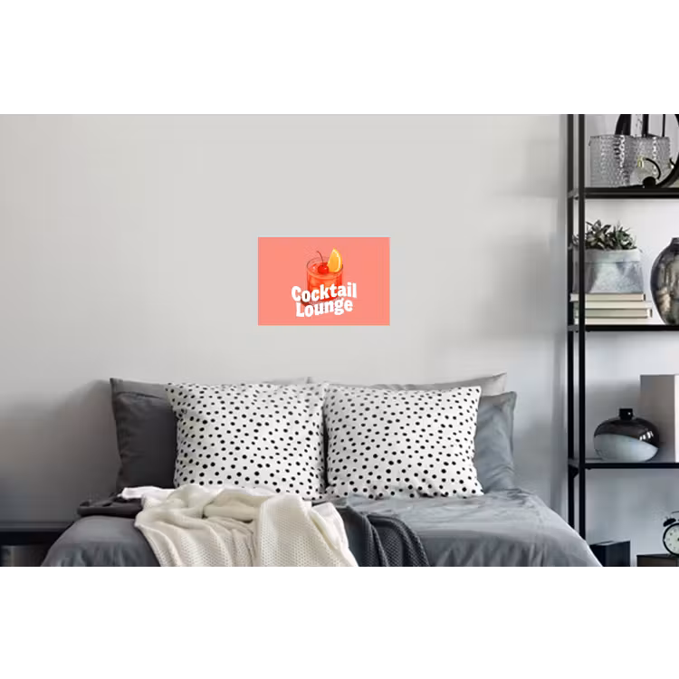 Cocktail Lounge - Glas - Koraal Muursticker klein -slaapkamer