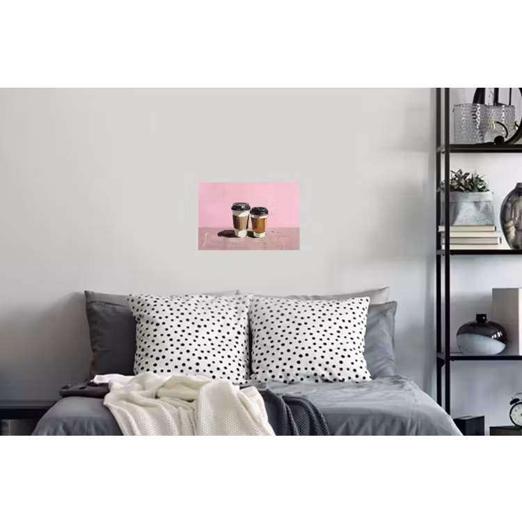 Koffiebekers - Deksel - Verf - Textuur Muursticker klein -slaapkamer