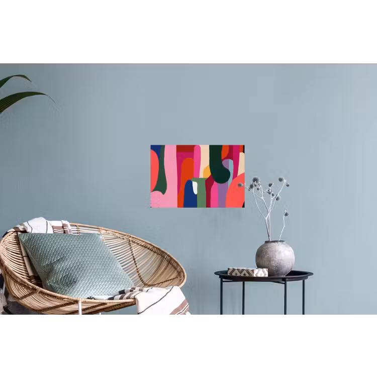 Kleurvakken - Recht - Rond - Abstract Muursticker klein -plant
