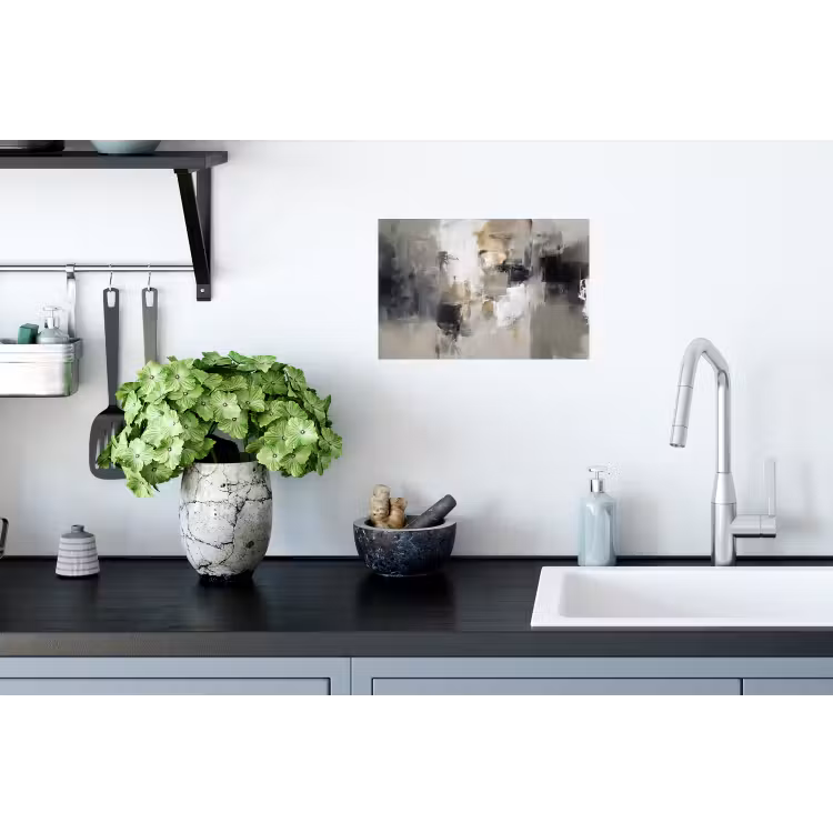 Kleurenpalet - Penseelstreken - Beige - Nevelig Muursticker klein -keuken
