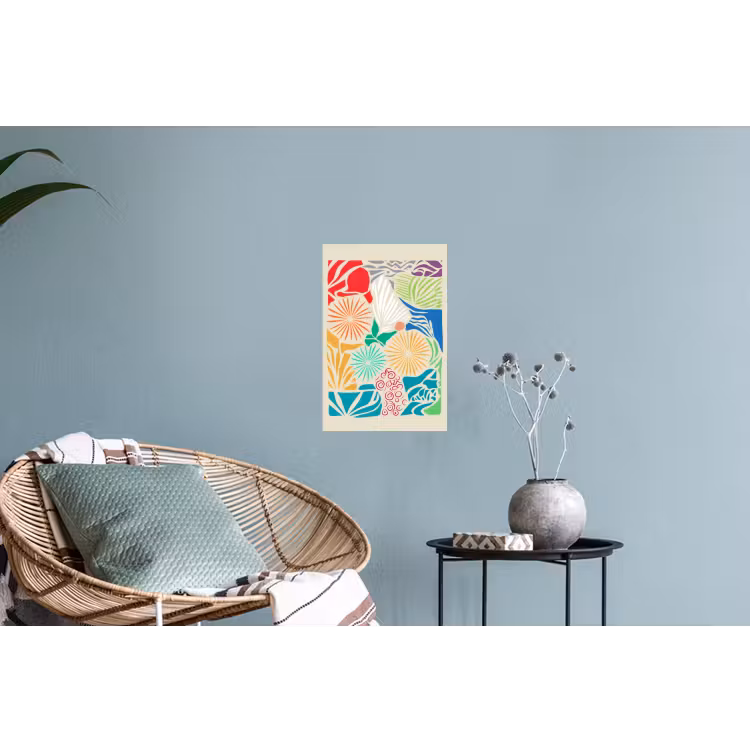 Kleurrijk - Abstract - Bloemen - Patronen Muursticker klein -plant