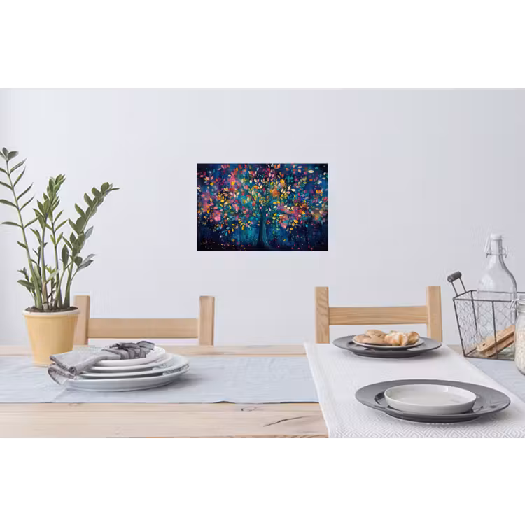 Kleurrijk - Boom - Magisch - Abstract Muursticker klein -eettafel