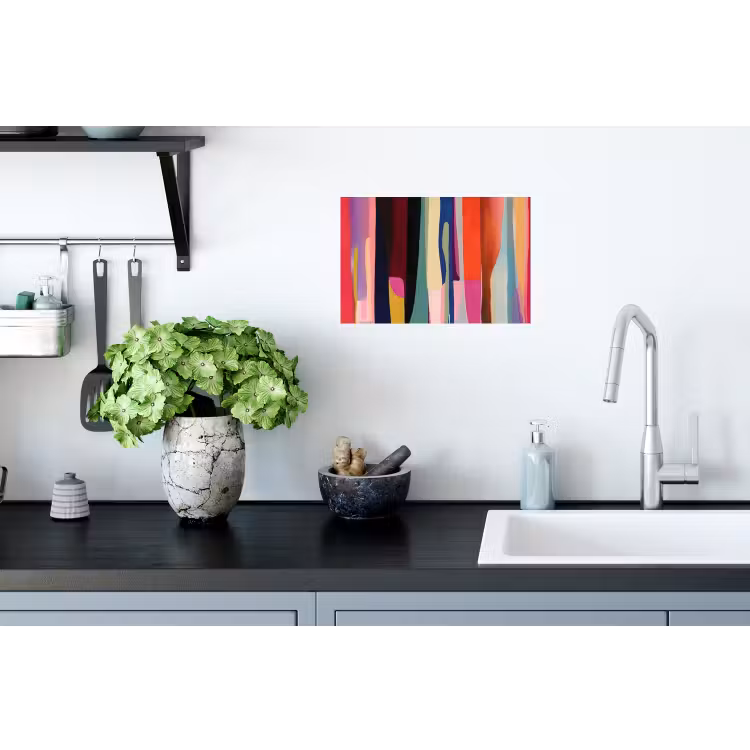 Kleurbanen - Verticaal - Kleurrijk Muursticker klein -keuken