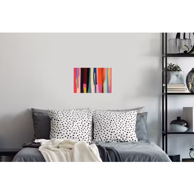 Kleurbanen - Verticaal - Kleurrijk Muursticker klein -slaapkamer