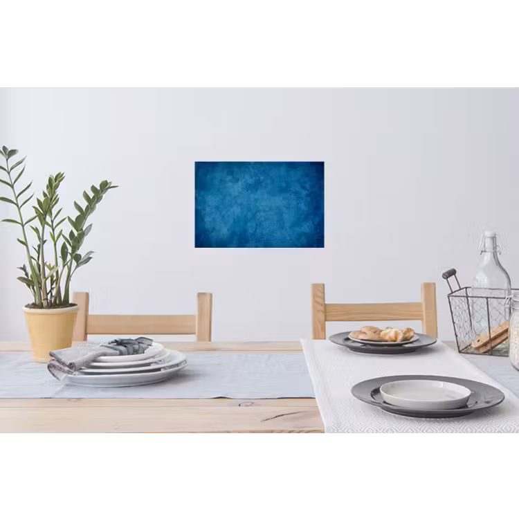 Beton - Blauw - Vintage - Structuur - Industrieel Muursticker klein -eettafel