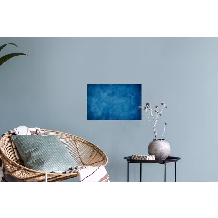 Beton - Blauw - Vintage - Structuur - Industrieel Muursticker klein -plant