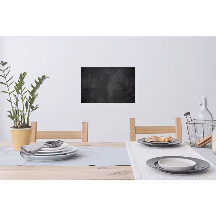 Beton - Robuust - Vintage - Rustiek - Grijs - Zwart Muursticker klein -eettafel