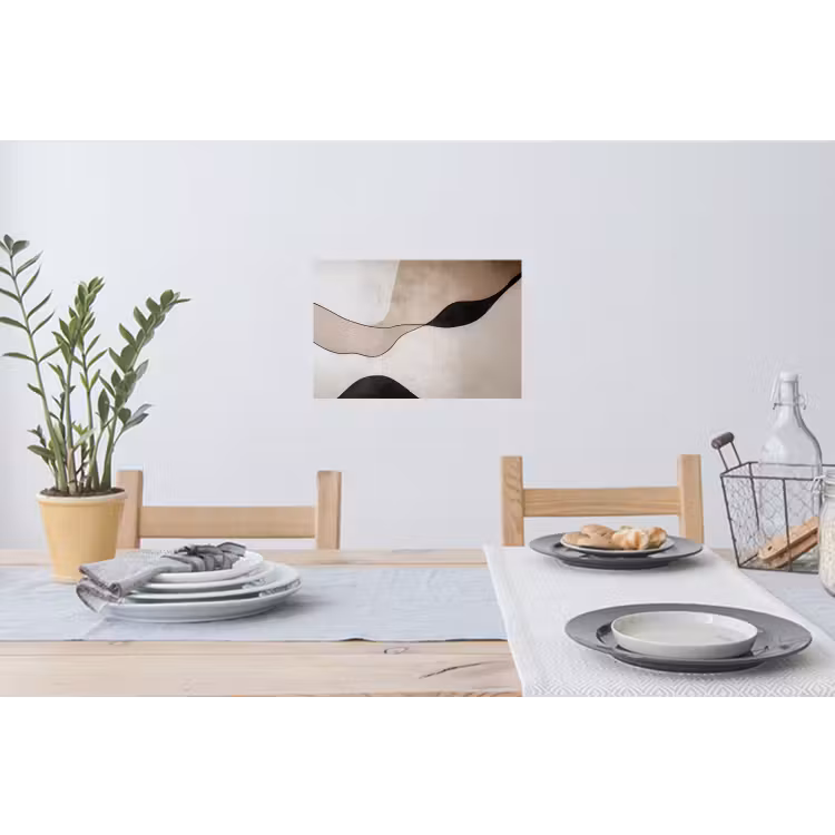 Contourlijnen - Abstracte landschap Muursticker klein -eettafel