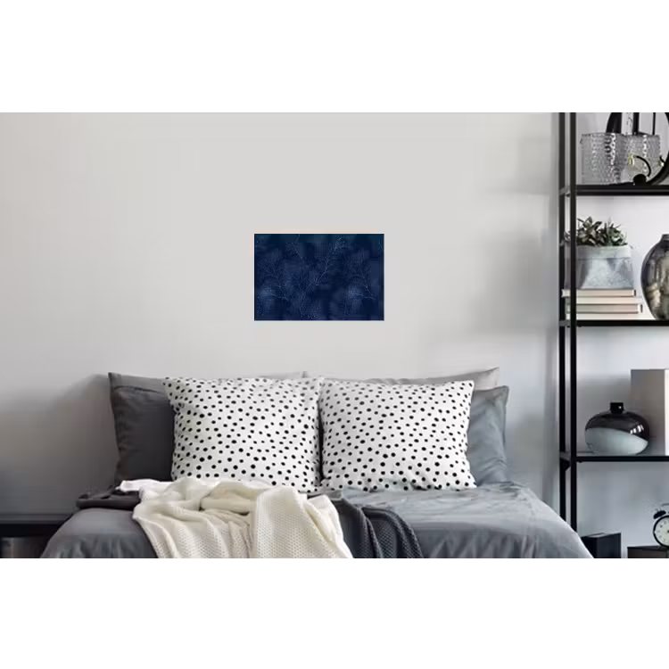 Koraal - Takken - Patroon - Nachtblauw Muursticker klein 286 -slaapkamer