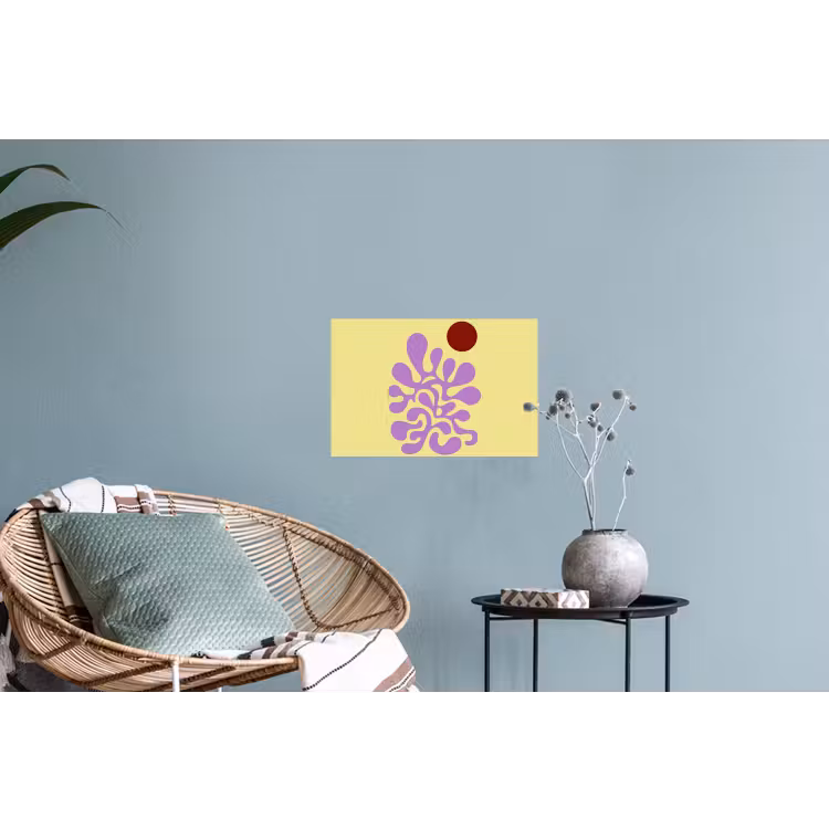 Koraal - Cirkel - Abstract - Geel Muursticker klein -plant