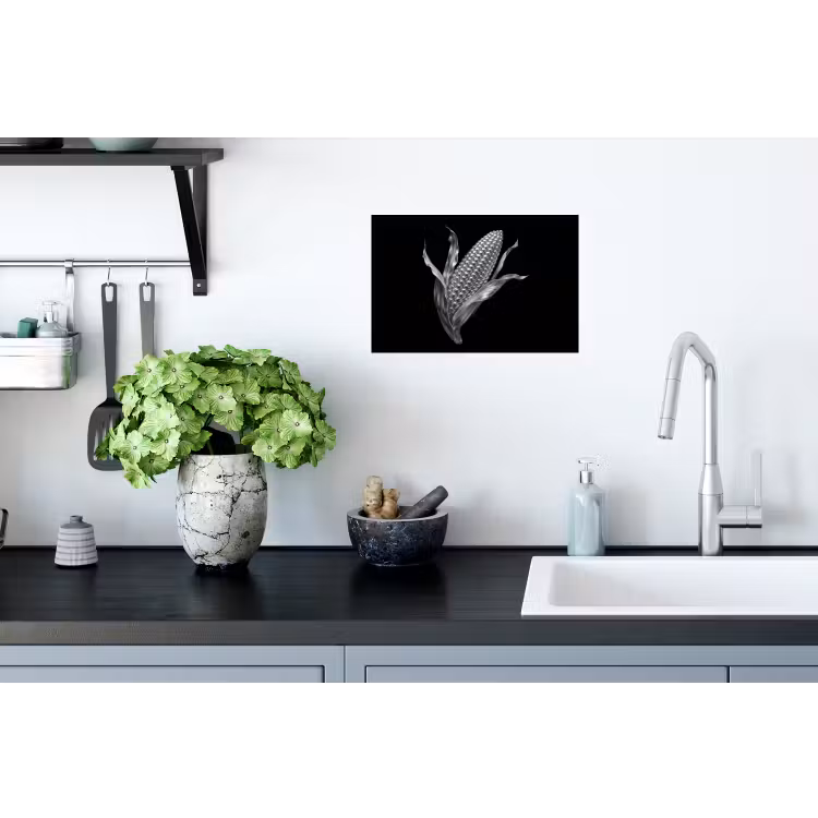 Maïskolf - Glanzend metaal - Elegant Muursticker klein -keuken