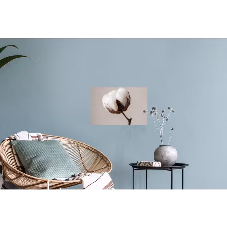 Katoenbol - Minimalistisch - Wit Muursticker klein -plant