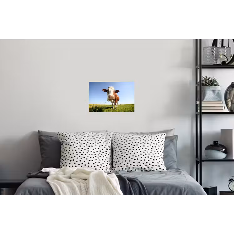 Koe - Dieren - Bloemen - Gras Muursticker klein -slaapkamer