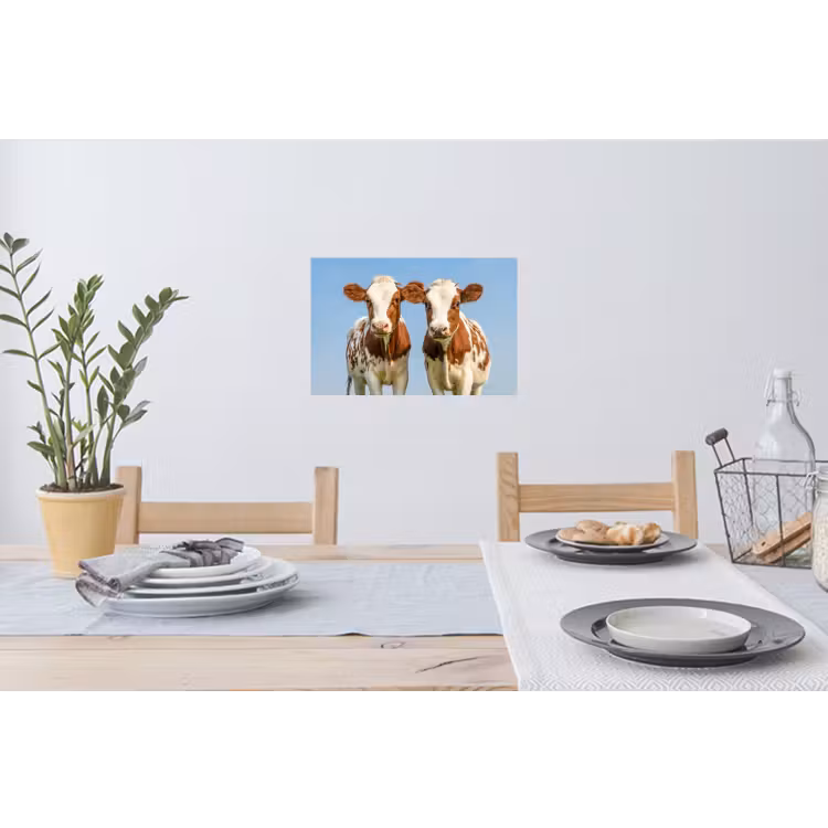 Koeien - Lucht - Dieren - Boerderij - Portret Muursticker klein -eettafel