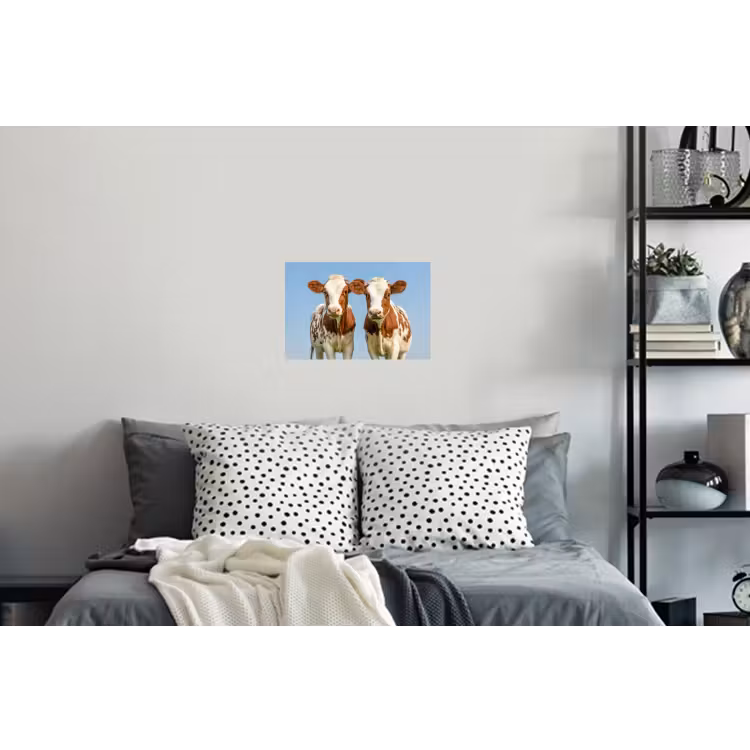 Koeien - Lucht - Dieren - Boerderij - Portret Muursticker klein -slaapkamer