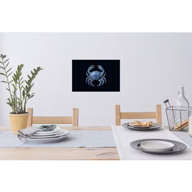Krab - Delfts blauw - Dieren Muursticker klein -eettafel