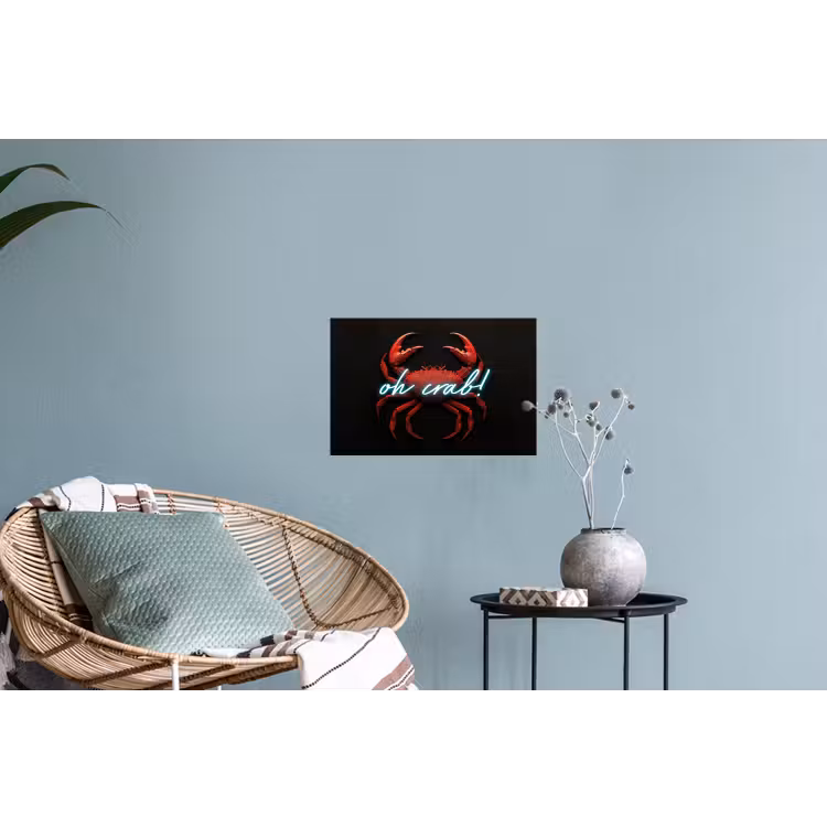 Krab - Rood - Neon - Quote Muursticker klein -plant