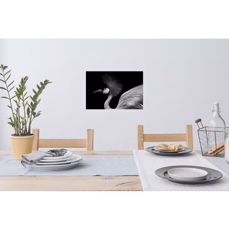 Kraanvogel - Zwart - Wit - Vogel - Dieren Muursticker klein -eettafel