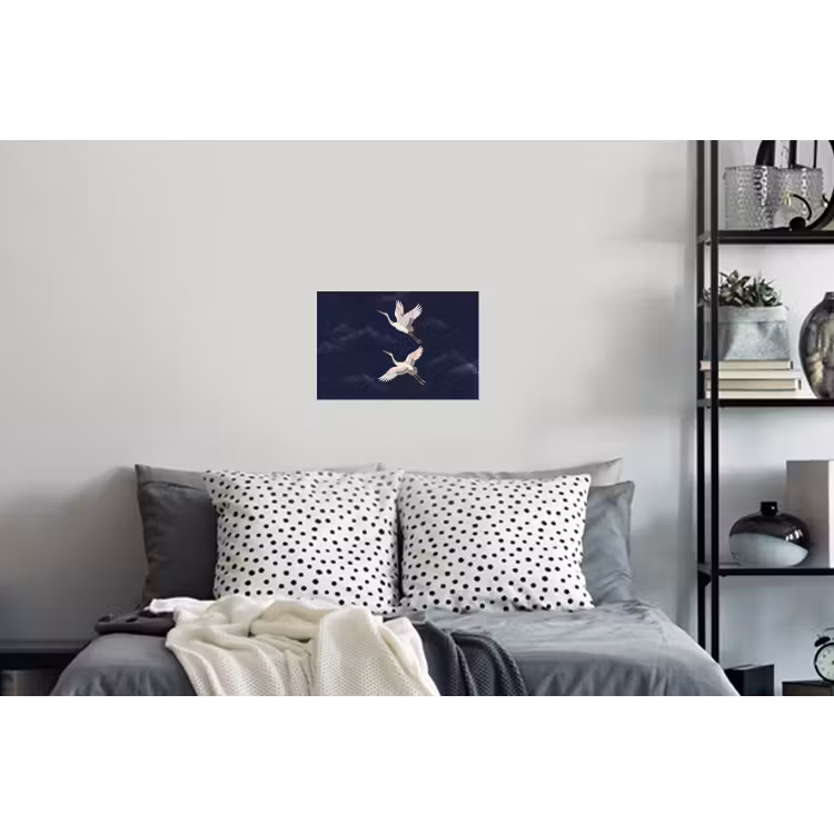 Kraanvogels - Nachthemel - Blauw Muursticker klein -slaapkamer