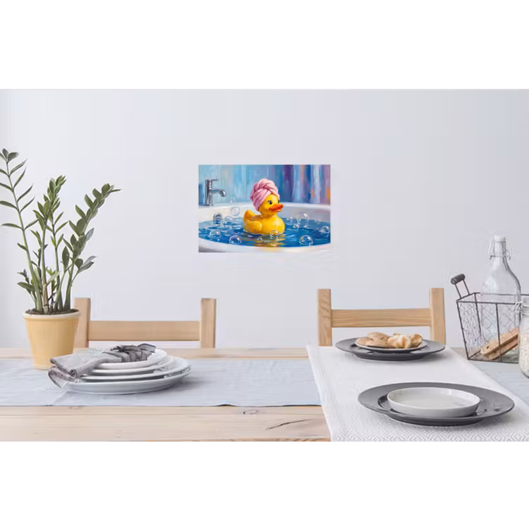 Creatief - Badeend - Kleurrijk Muursticker klein -eettafel